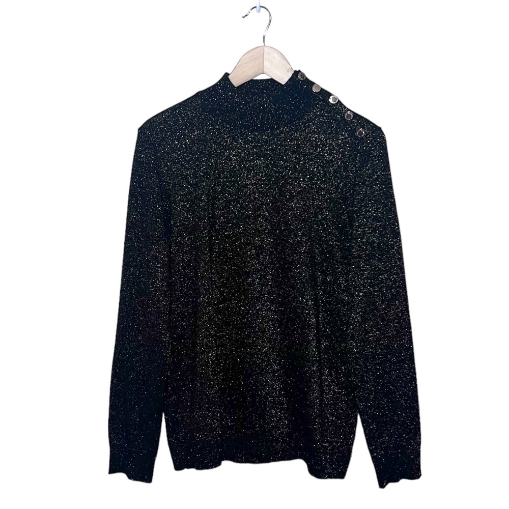 LIKE NEW Calvin Klein Gold Metallic Mock Neck Sweater Size M